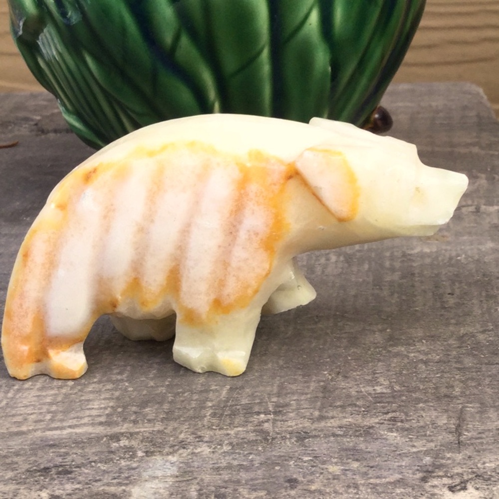 Vintage bear stone decor antique collector garden